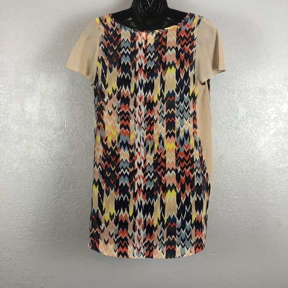 MAEVE Anthro Shirt Grafica Chevron 100% Silk Sz XS - Picture 9 of 11